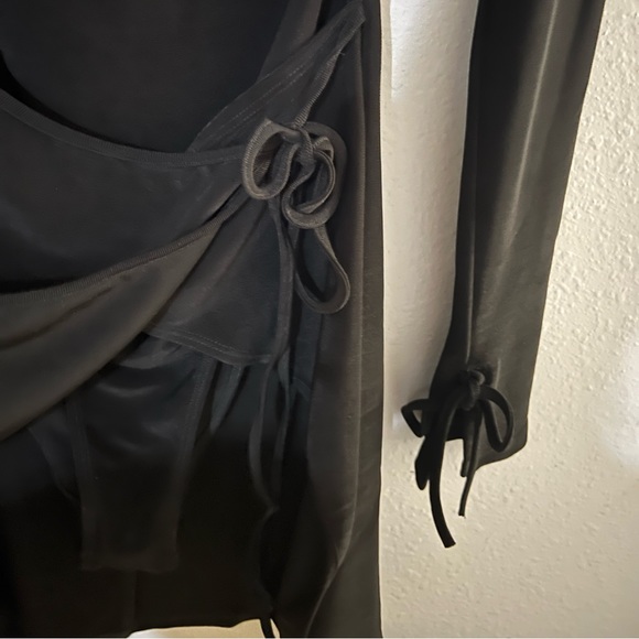 Mirror Palais Mini Wrap Dress Black - Picture 6 of 8